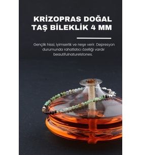 Nelleovana Krizopras Doğal Taş Bileklik 4 Mm ( Iyimserlik Ve Neşe )