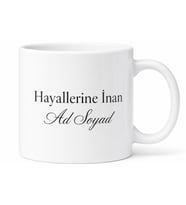 İsim ve Slogan Yazılı Özel Baskılı Kupa Bardak Hediye Kişiye Özel Tasarım