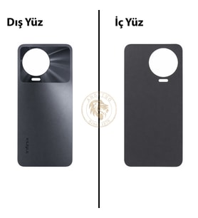 Infinix Note 12 Pro Gri Uyumlu Arka Kapak Arka Cam Batarya Pil Kapağı Lazer Kesim Back Cover