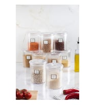 9lu Barok Yuvarlak Büyük Kavanoz Seti & Saklama Kabı & Erzak Kabı (9*2000 ML)