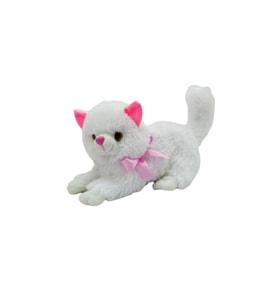 Sevimli İri Gözlü Kedi Peluş 30 Cm Beyaz Oyun Ve Uyku Arkadaşım Kedicim