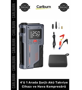 Özel Üretim 1000A Jump Starter Powerbank 4'ü 1 Arada Şarjlı Akü Takviye Cihazı ve Hava Kompresörü