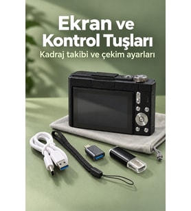 Otomatik Odaklamalı Dijital Fotoğraf Makinesi 4K Video ve Fotoğraf Çekimi