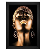Kadın Motifli Kanvas Tablo 80 x 110 cm Siyah Çerçeve