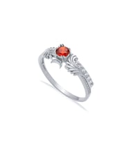 925 Ayar Gümüş Vintage Garnet Taşlı Tasarım Yüzük