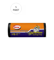 Endüstriyel Battal Boy Çöp Torbası 72 x 95 cm 10 Lu Rulo x 5 Paket = 50 Adet (Siyah)