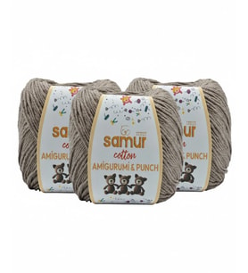 Amigurumi Pamuk Oyuncak Punch Panç Örgü Ipi Koyu Bej 50 gr 3 Adet