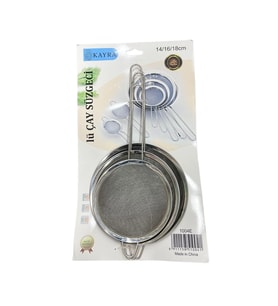 3'li Metal Süzgeç 14-16-18 cm