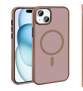 Apple iPhone 14 Plus Uyumlu Kılıf M-safe Şarj Özellikli Mat Arka Yüzey Zore Sio Kapak (Kahverengi)