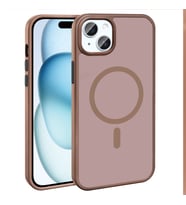 Apple iPhone 14 Plus Uyumlu Kılıf M-safe Şarj Özellikli Mat Arka Yüzey Zore Sio Kapak (Kahverengi)