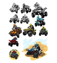 Atv Safarı Sticer Set 13 Parça Telefon, Tablet, Defter, Laptop Sticker