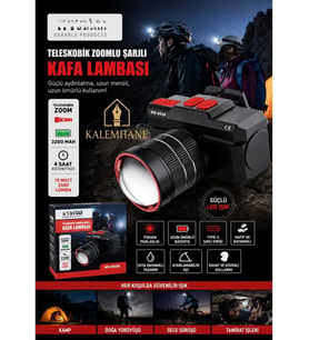 Kalemhane Profesyonel Kafa Lambası WISON WS-2035 Teleskobik Zoomlu Şarjlı Kafa Lambası
