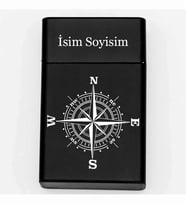 Pusula Desenli Metal Tabaka – Kişiye Özel İsimli Hediyelik M84