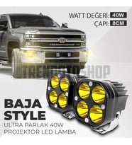 C9 40W Baja Style 8 cm Ultra Parlak LED Projektor Off Road 2 Adet