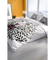 Leopard 3d Pamuk Saten Çift Kişilik Nevresim Seti