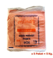 Ordinary Turuncu Market Poşeti Torbası - Hışır Atlet Poşet - Büyük Boy - 30 x 60 Cm. - 5 Kg.