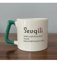Sevgili Baskılı Yeşil Kulplu D Kupa