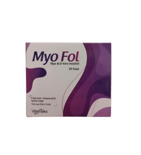 Myo Fol , Myo D-Kiro İnositol Folik Asit, Vitamin B12 İçeren Takviye Edici Gıda 30 Saşe
