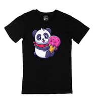 Dondurmalı Panda Siyah Tişört