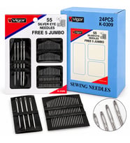 Yorgan İğne 55PCS Free 5 Jumbo İğne Seti 5 Yorgan + 50 Dikiş İğnesi Seti