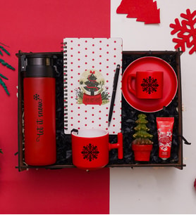Yeni Yıl Yılbaşı Hediye Seti & Cam Suluk, Türk Kahvesi, Çay / Nescafe  Fincanı, Defter, Kalem, Mum, El Kremi