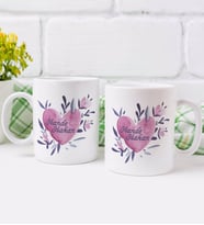 BK Gift Kişiye Özel İsimli Sevgililer Günü Tasarımlı İkili Kupa Bardak-22