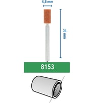 Dremel 8153 Alüminyum Oksit Taşlama Taşı, En Küçük Çaplı, Silindirik Biçimli, 4,8 Mm, 3'Lü (Standart)
