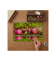 Nilüfer Çiçekleri Tasarımı 240 parça Ahşap Puzzle Ahşap Kutuda MP05430