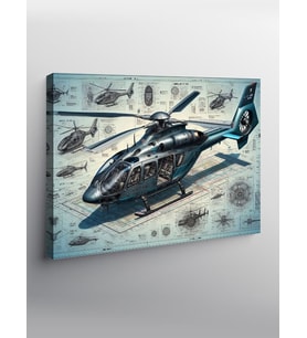 Kanvas Tablo Teknik Helikopter Çizimi