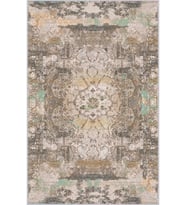 Eliana Home Baskılı, Yıkanabilir Kaymaz Taban Salon Halısı LNA1331-HT137 100x150 cm (Kahverengi)