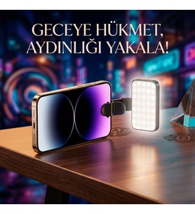 Şarj Edilebilir Klipsli Mini LED Selfie Işığı - Ayarlanabilir Renk Sıcaklığı & Profesyonel Vlog Aydınlatması