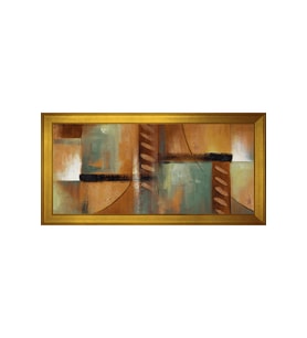 Soyut Şekiller Motifli Kanvas Tablo 80 x 110 cm Gold Çerçeve