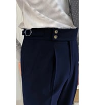 Yeni Sezon Premium Pileli Basic Likralı Duble Paça Kumaş Pantolon (Lacivert)