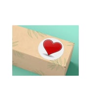 Kırmızı Kalp Etiketi Yuvarlak Mat Çıkartma Valentine's Day Series Round Sticker 4 Cm (40 Adet)
