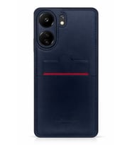 Redmi 13C Kartlıklı Rich Boss Lüx Deri Kılıf Lacivert