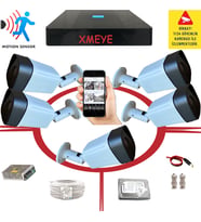 5' li Yapay Zeka Destekli Araç,Yüz,İnsan ve Hareket Algılayan 5 Mp Lens 1080P 36 IR LED Metal Kasa Güvenlik Kamerası Seti_BS 236