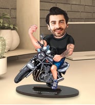Kişiye Özel Motorcu Erkek Tasarımlı Karikatür Biblo