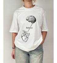 BALANCE-(Denge) Temalı Oversize Bisiklet Yaka Unisex Tişört