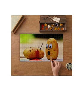 Sevimli Patatesler Tasarımı 240 parça Ahşap Puzzle Ahşap Kutuda MP04274