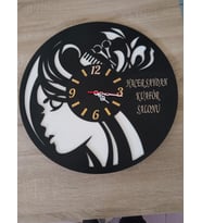Kuaför veya Güzellik Merkezi 6 mdf Kişiye Özel İsim yazılı Duvar Saati