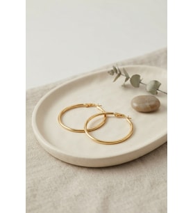 316L Çelik Gold Renk 36 mm Halka Küpe 5886