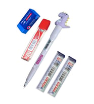 Işıklı Dinazor Uçlu Kalem Seti Mor 0.7 mm 1 Paket Dinazor Başlıklı Versatil Kalem Süslü Silikonlu Hediyelik Kalem