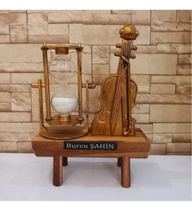 Kişiye Özel Müzik Aleti Kum Saati (Ahşap)