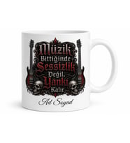Metal Müzik Temalı Baskılı Kupa Bardak Rock Hediye Porselen Mug