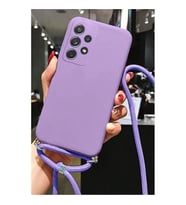 Coverzone Vivo V29 Lite 5G ile Uyumlu ?pli Boyun Ask?l? Silikon K?l?f Kadife ?� Yap?l? Dulcet Epiphany boyun �apraz as?labilen ?pli K?l?f Lila