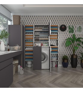 Kenzlife çamaşır makinesi dolabı kasparovmaksduble gri 180*126*55-20 banyo kapaklı arkalıksız (Karışık)