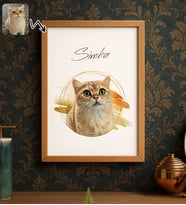 BK Gift Kişiye Özel Evcil Hayvan Karikatürlü Ahşap Çerçeveli Tablo-6 40x25cm, Sevgiliye Hediye, Eşe Hediye, Arkadaşa Hediye