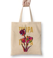 Tulip Flowers Bez Çanta Uzun Saplı