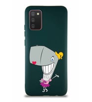 Samsung Galaxy A02S Soft Premier Kapak Pearl Yengeç Tasarımlı Silikon Kılıf - Yeşil (Şeffaf)