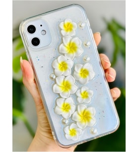 Iphone 12 ve 12 Pro ile Uyumlu Sarı Çiçek Tasarım Oyuncaklı Esnek Silikon Kılıf
